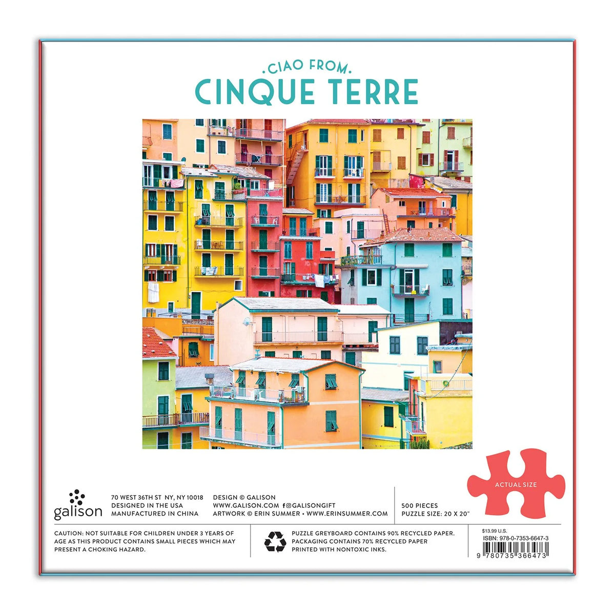 Galison | 500pc Puzzle Ciao from Cinque Terre