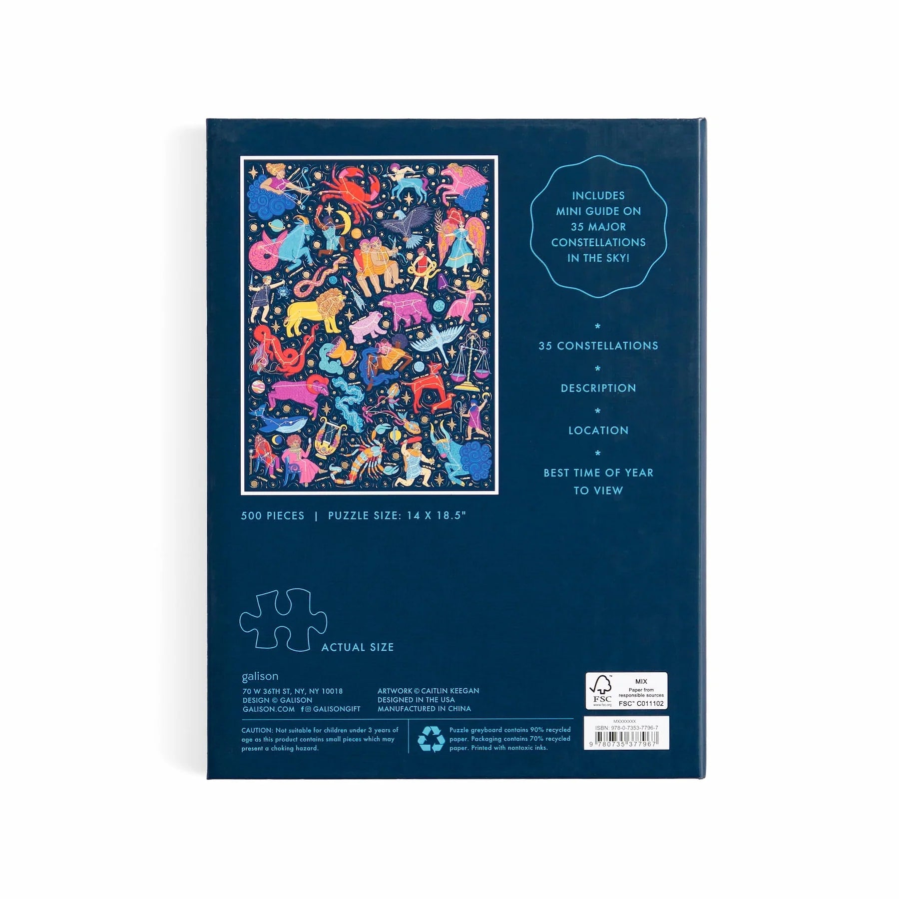 Galison | 500pc Puzzle - Constellations 101: Stargazing Book Puzzle