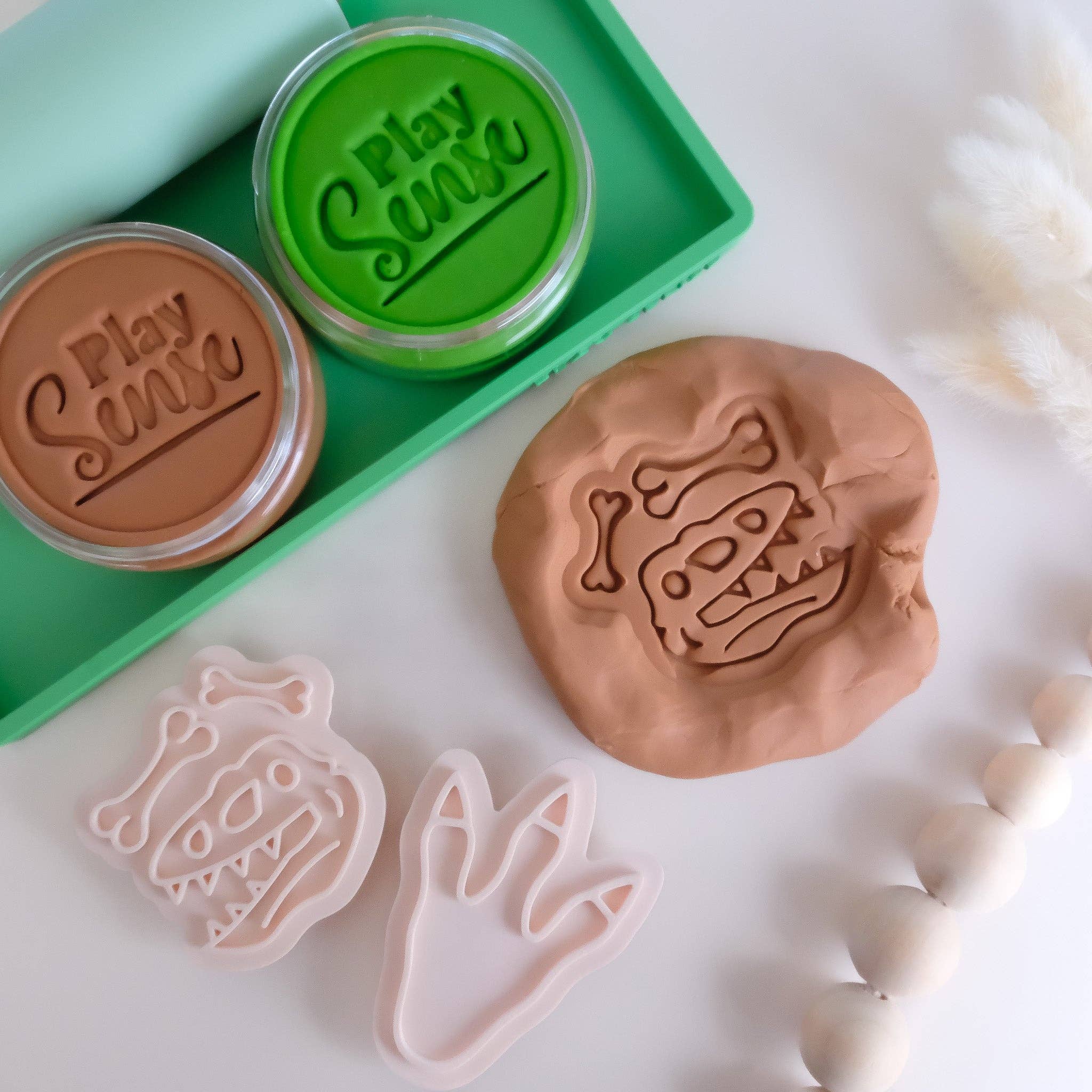 Play Sense | Eco Playdough Stamp - Dino Foot Print