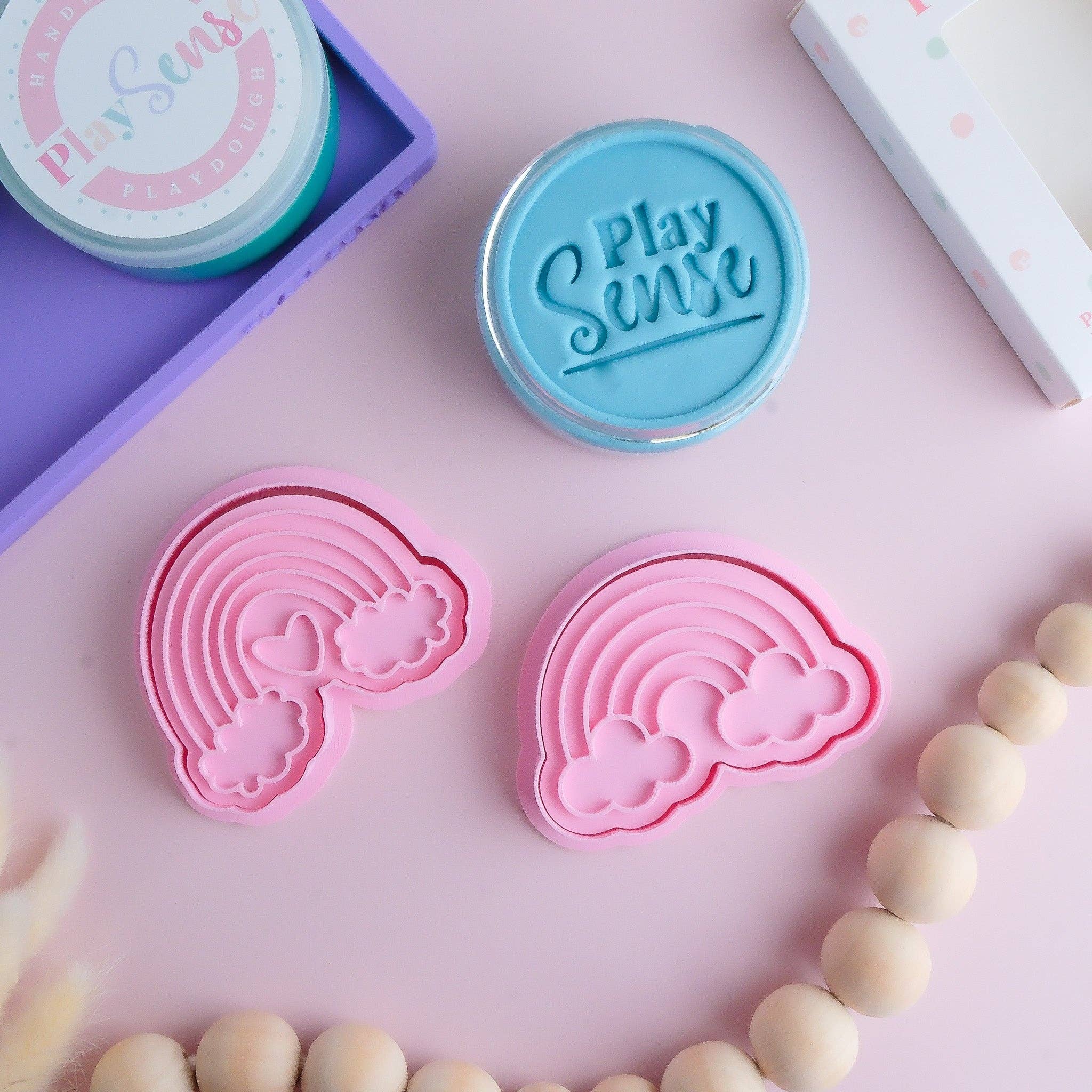 Play Sense | Eco Playdough Stamp - Rainbow with cloud