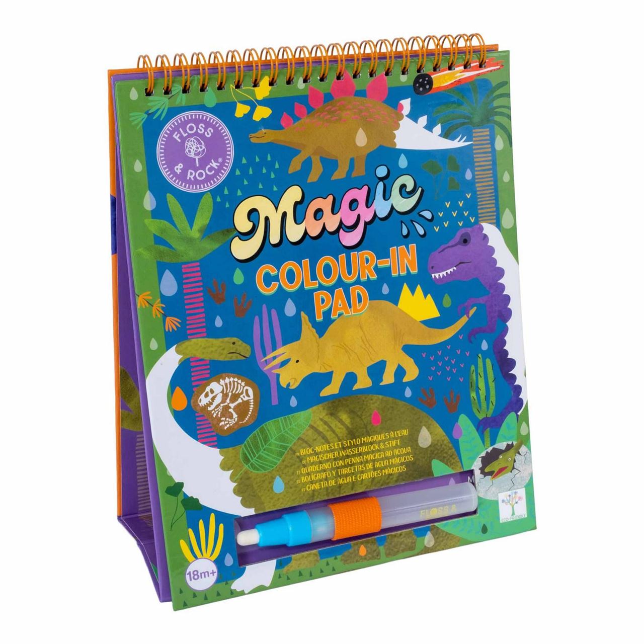 Floss & Rock | Magic Water Colour-in-Pad - Dino