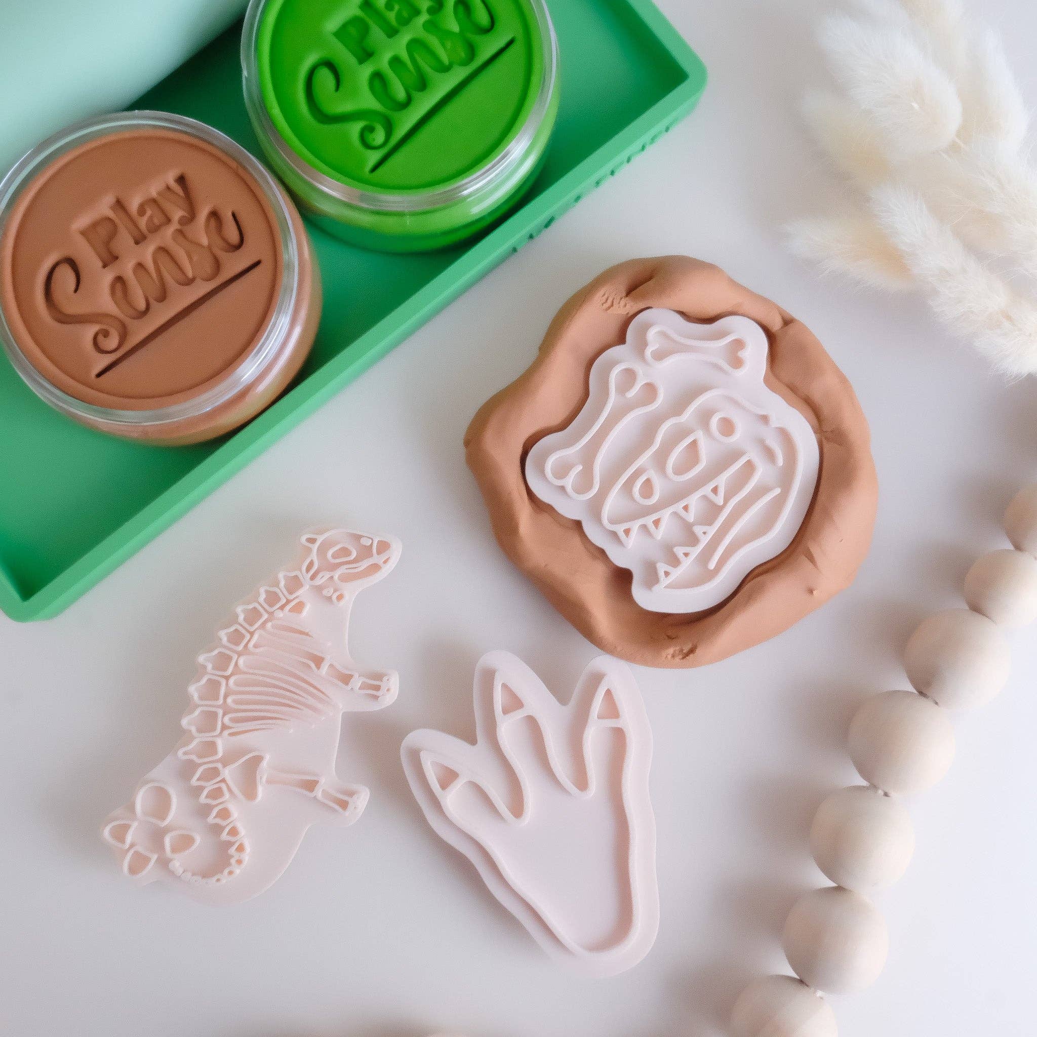 Play Sense | Eco Playdough Stamp - Dino Foot Print