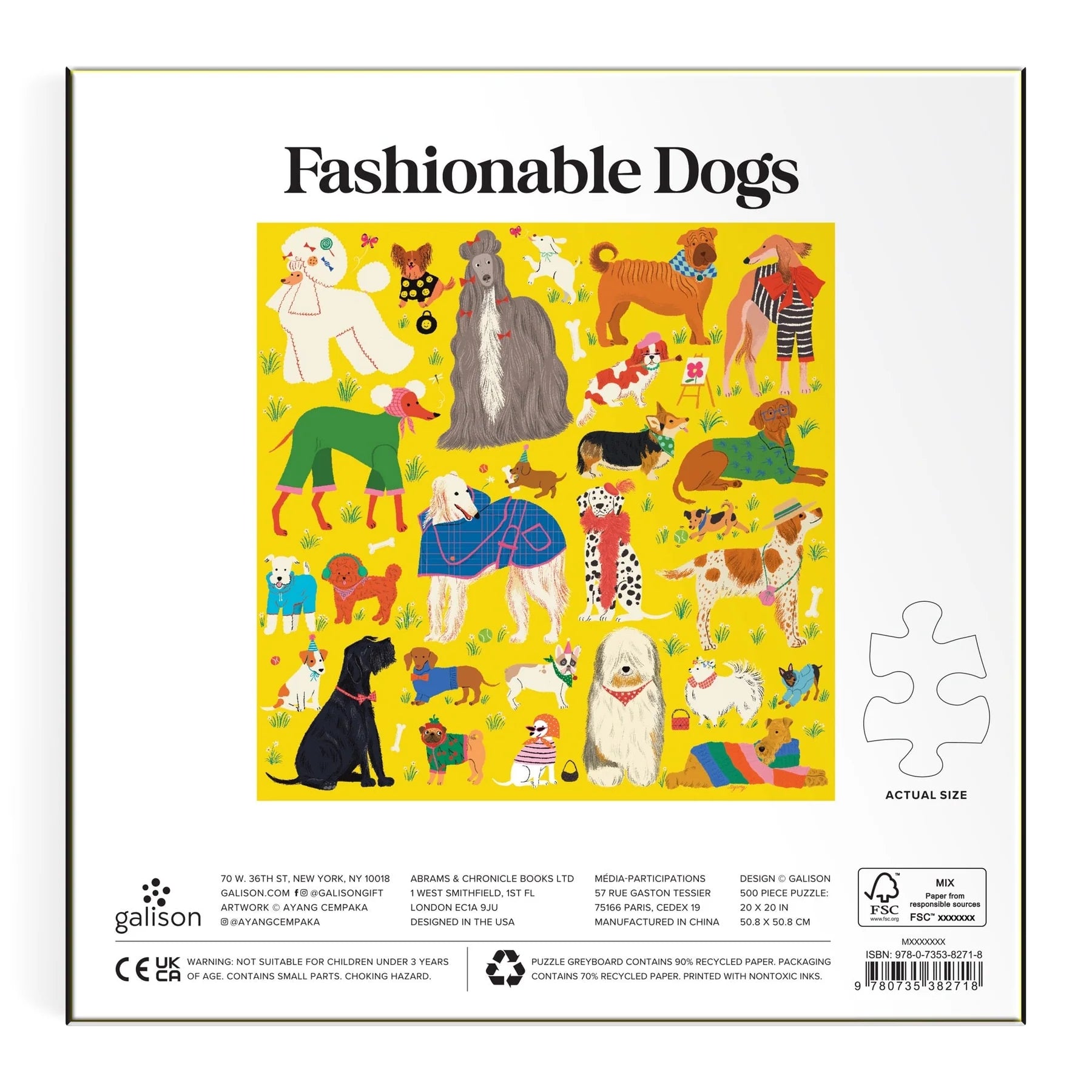 Galison | 500pc  Puzzle - Fashionable Dogs