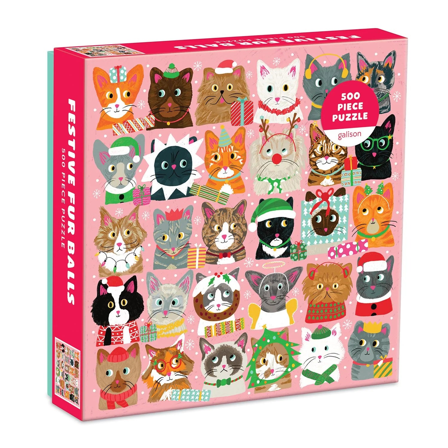 Galison | 500pc Puzzle - Festive Furballs