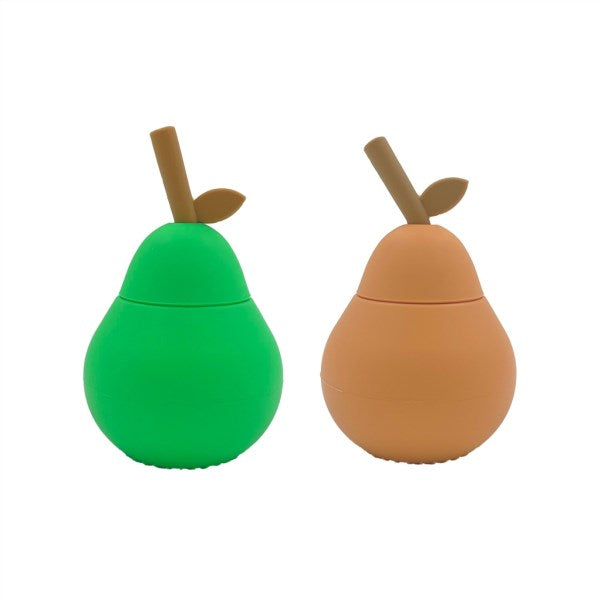 OYOY | Pear Cup 2pk - Apricot / Bright Green