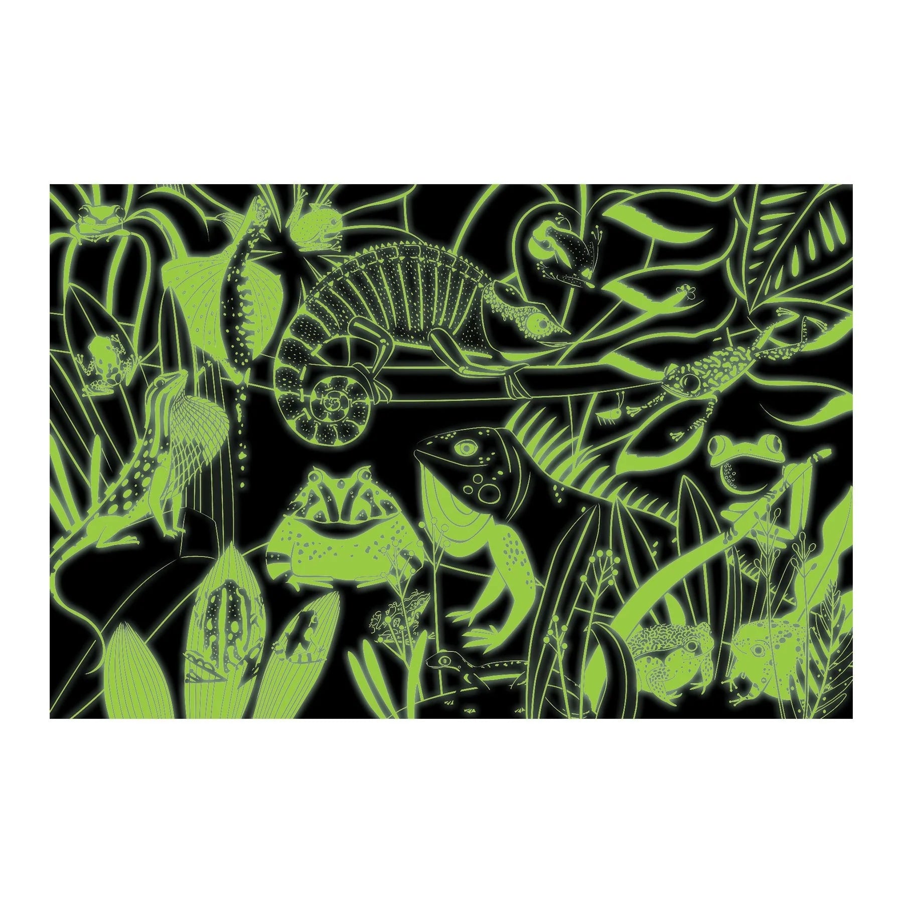 Mud Puppy | 100pc Glow in the Dark Puzzle - Frogs & Lizards