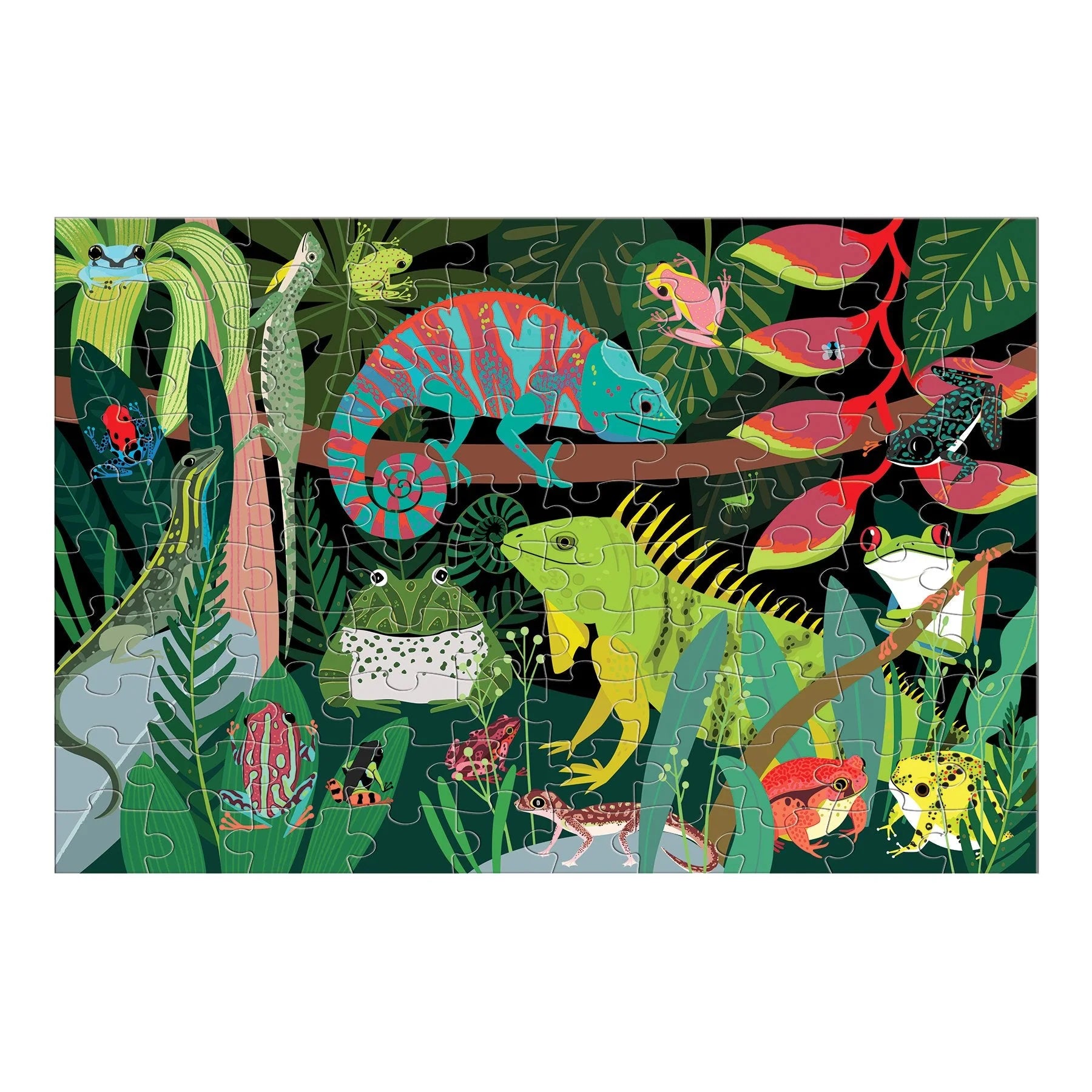 Mud Puppy | 100pc Glow in the Dark Puzzle - Frogs & Lizards