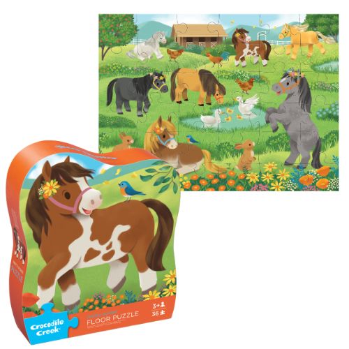 Crocodile Creek | 36pc Floor Puzzle - Pretty Ponies