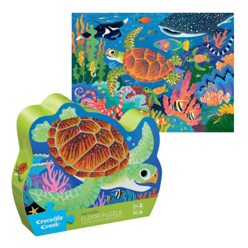 Crocodile Creek | 36pc Foil Floor Puzzle - Sea Turtle