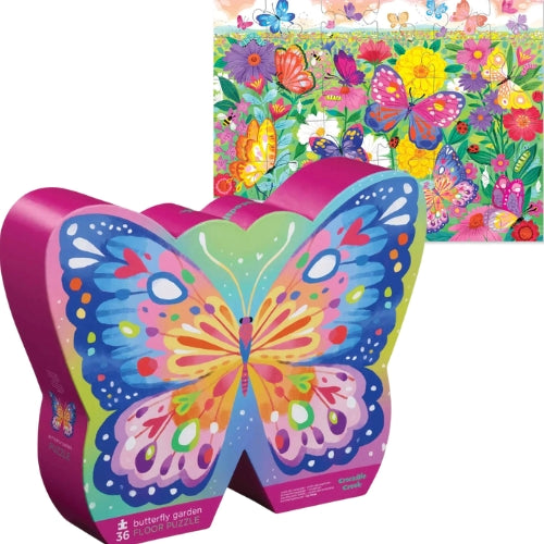 Crocodile Creek | 36pc Foil Floor Puzzle - Butterfly Garden