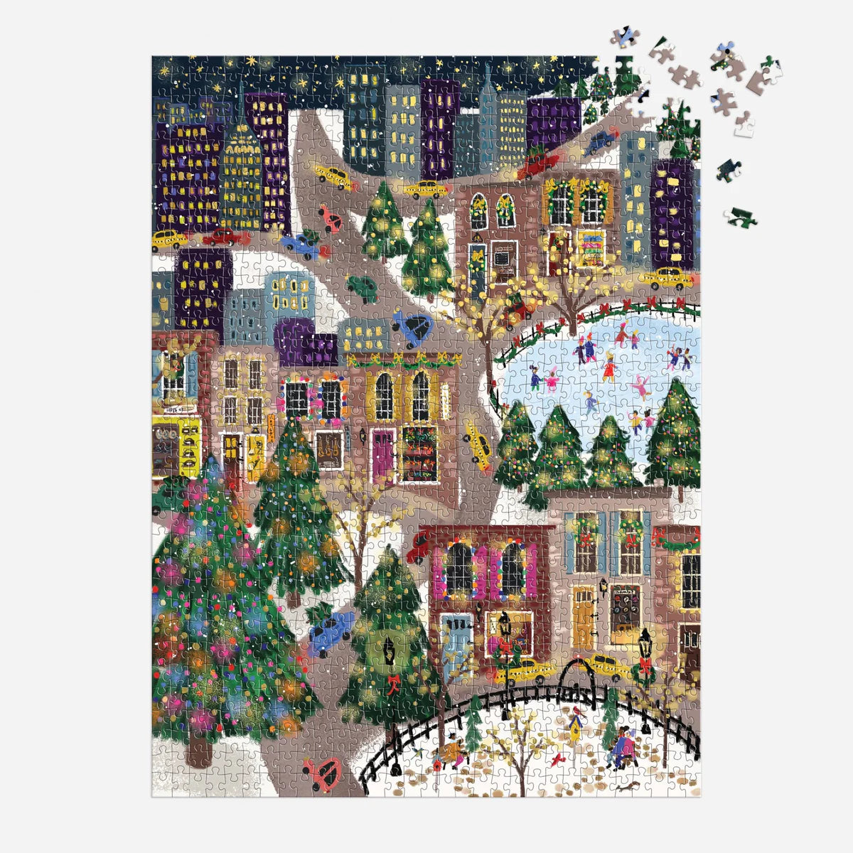 Galison | Joy Laforme Sparkling City 1000pc Foil Puzzle In a Square Box