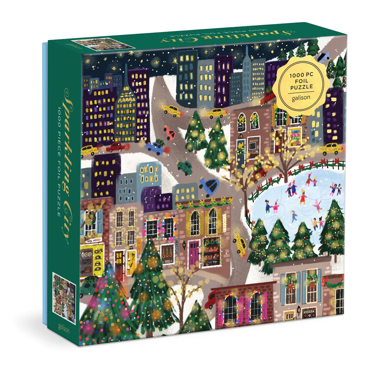Galison | Joy Laforme Sparkling City 1000pc Foil Puzzle In a Square Box