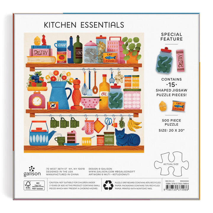 Galison | 500pc Puzzle with Shaped Pieces - Kitchen Essentials