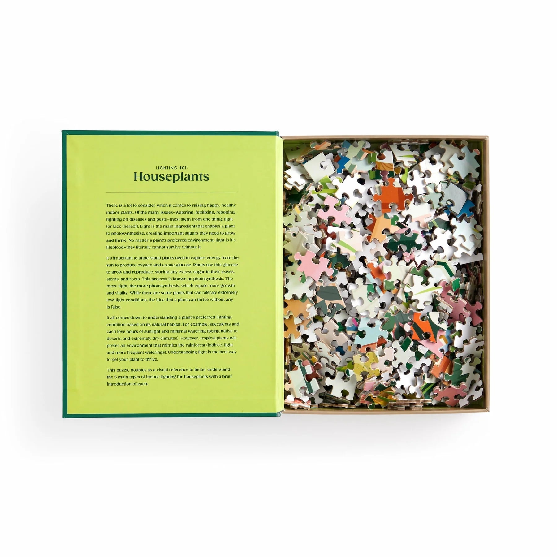 Galison | 500pc Puzzle - Lighting 101: Houseplants Book Puzzle