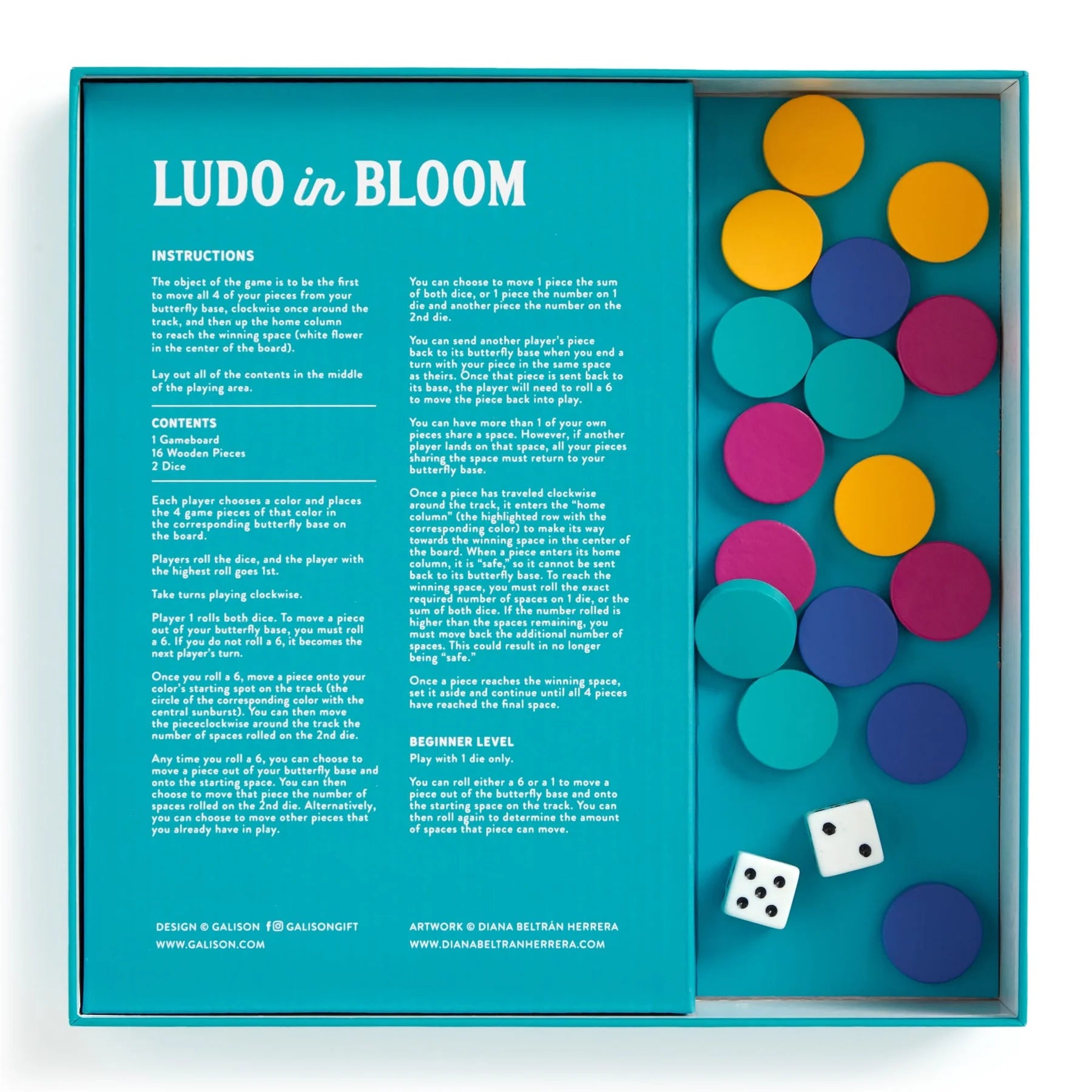 Galison | Ludo in Bloom Board Game