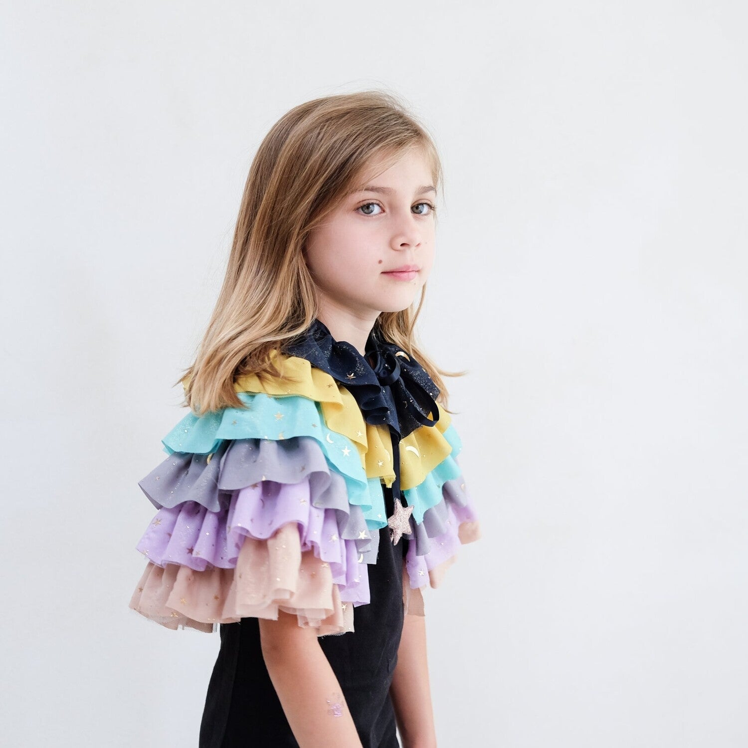 Mimi & Lula | Rainbow Ruffle Cape Multi