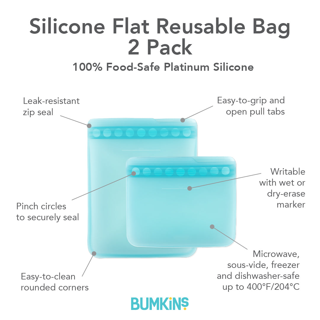 Bumkins | Silicone Flat Reusable Bag - 2 Pack