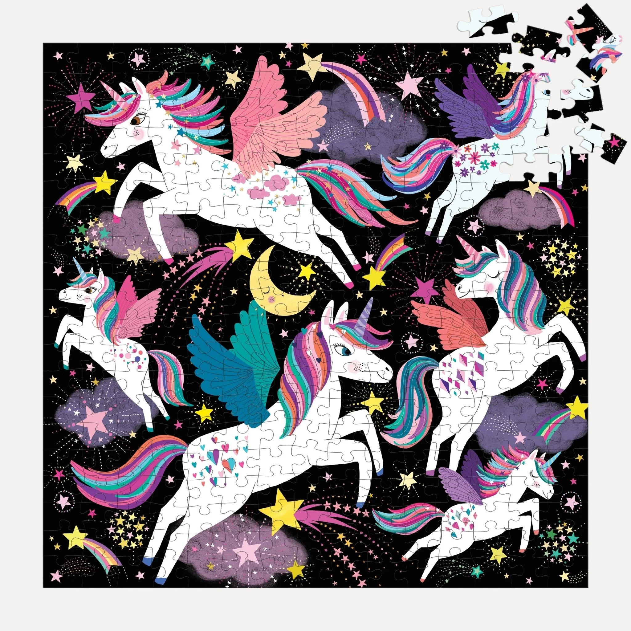 Mud Puppy | Unicorn Illuminated - 300pc Glow in the Dark Puzzle
