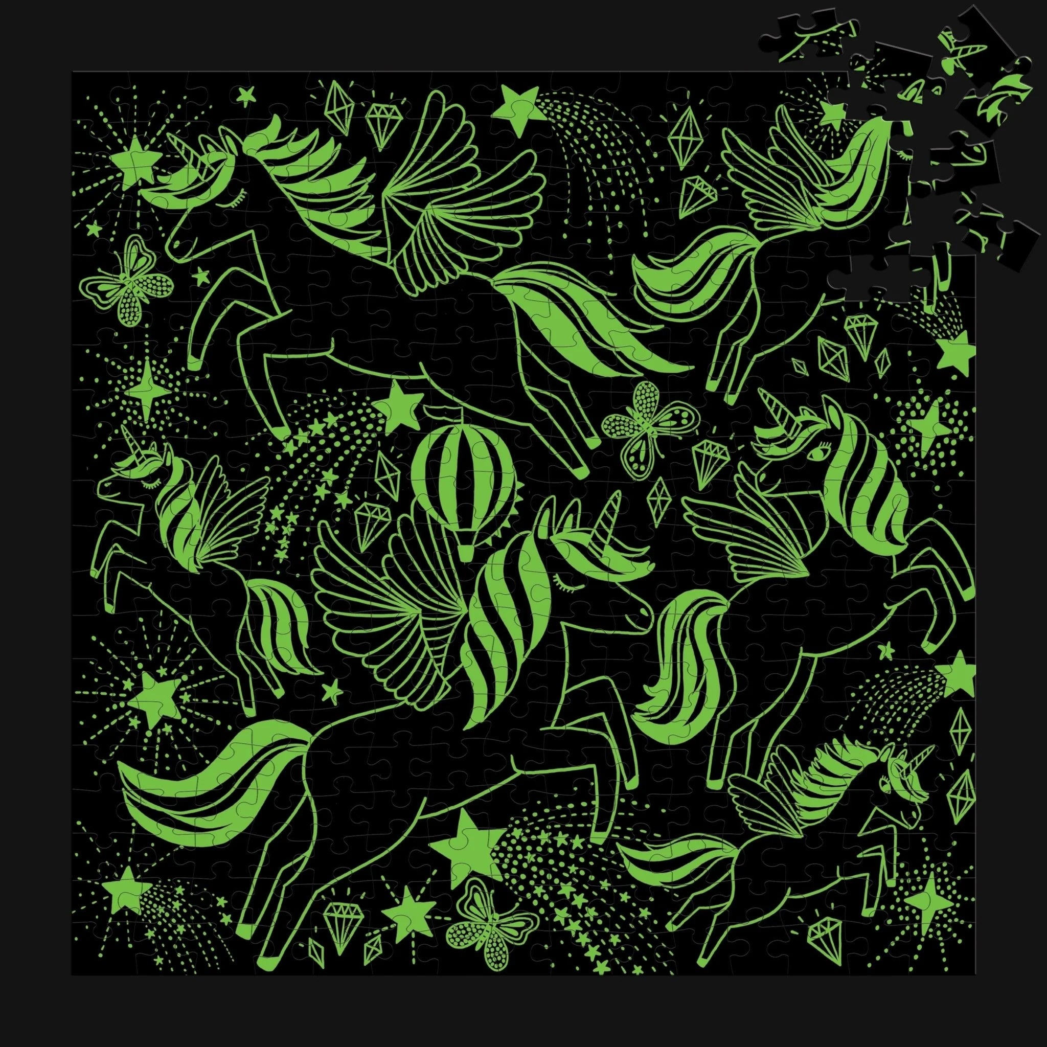 Mud Puppy | Unicorn Illuminated - 300pc Glow in the Dark Puzzle