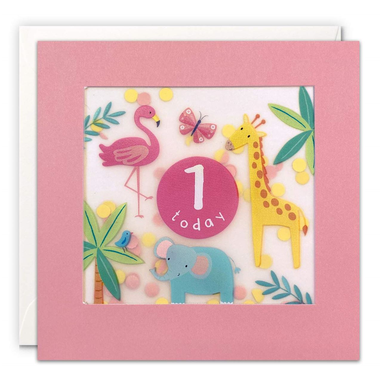 Shakie Birthday Card | Age 1 - Pink Jungle