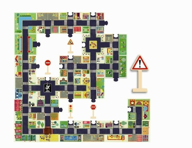 Djeco | Giant Floor Puzzle | The City - 24pc