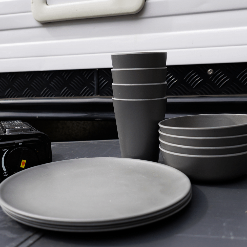 bobo & boo | Large Plate Set - Charcoal Grey 4pk