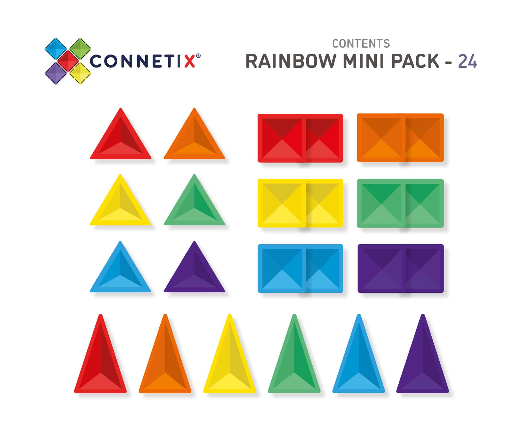 Connetix | Rainbow Mini Pack - 24pc