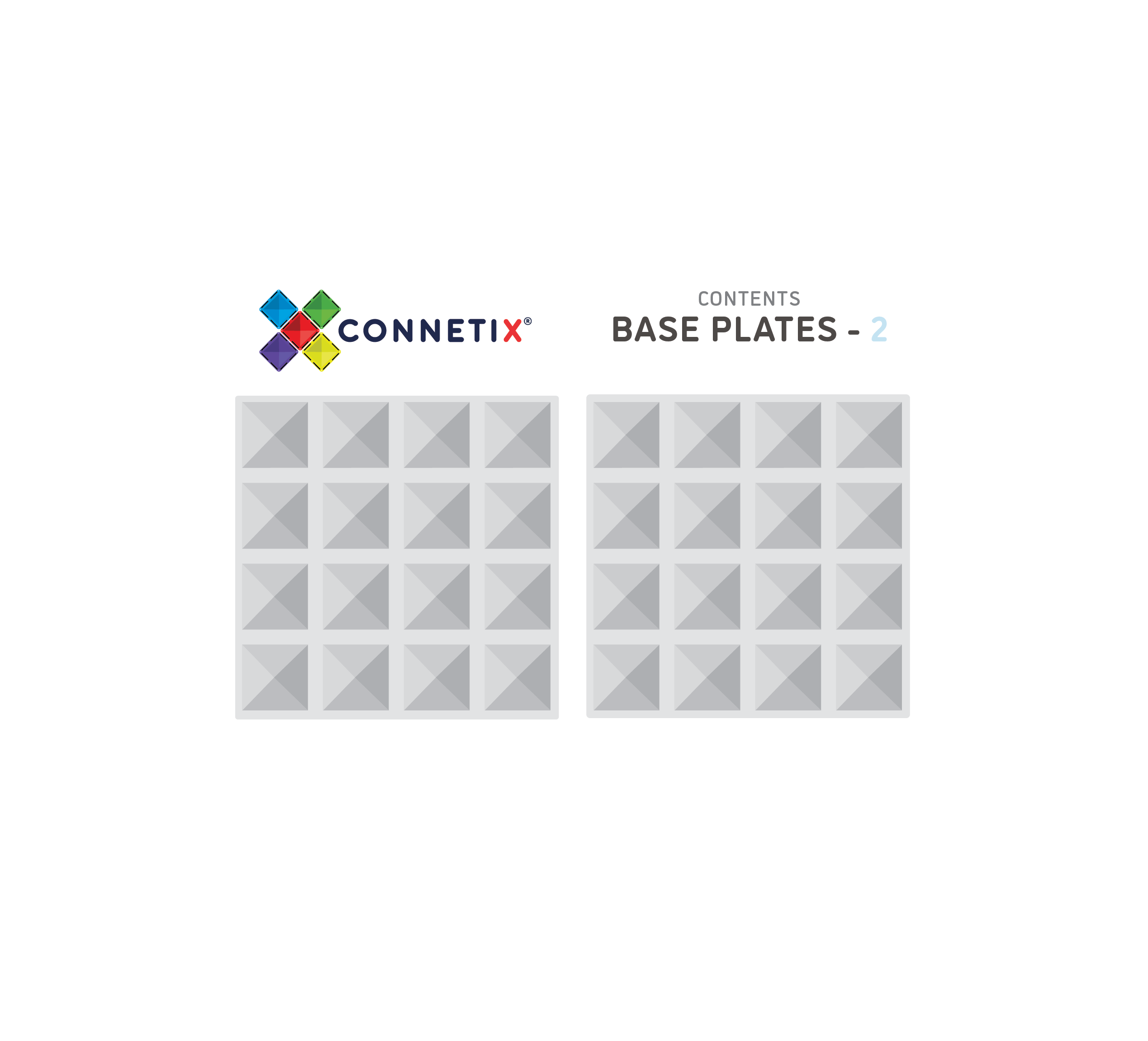 Connetix | Base Plate Pack - Clear 2pc