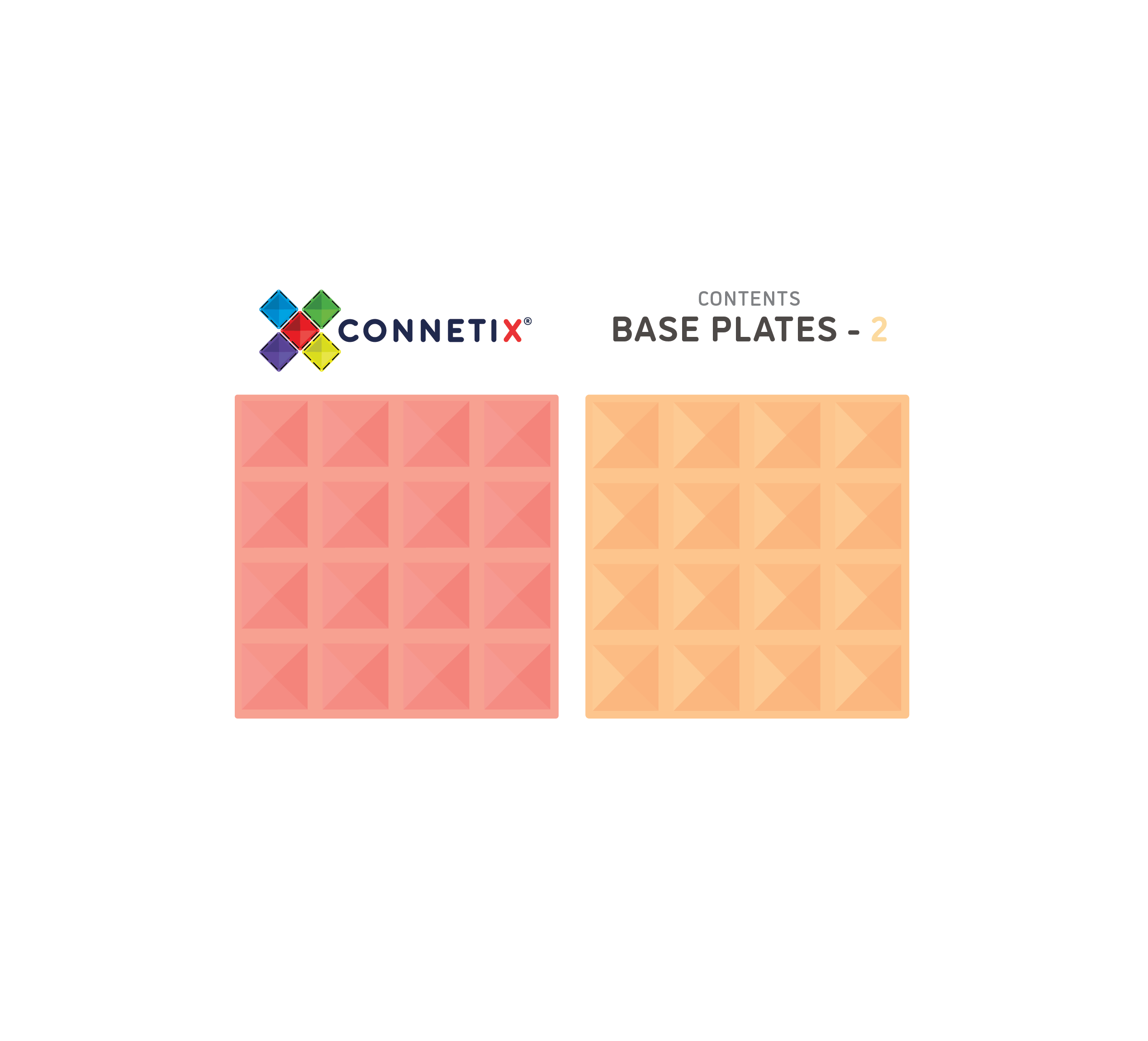 Connetix | Base Plate Pack - Lemon & Peach 2pc