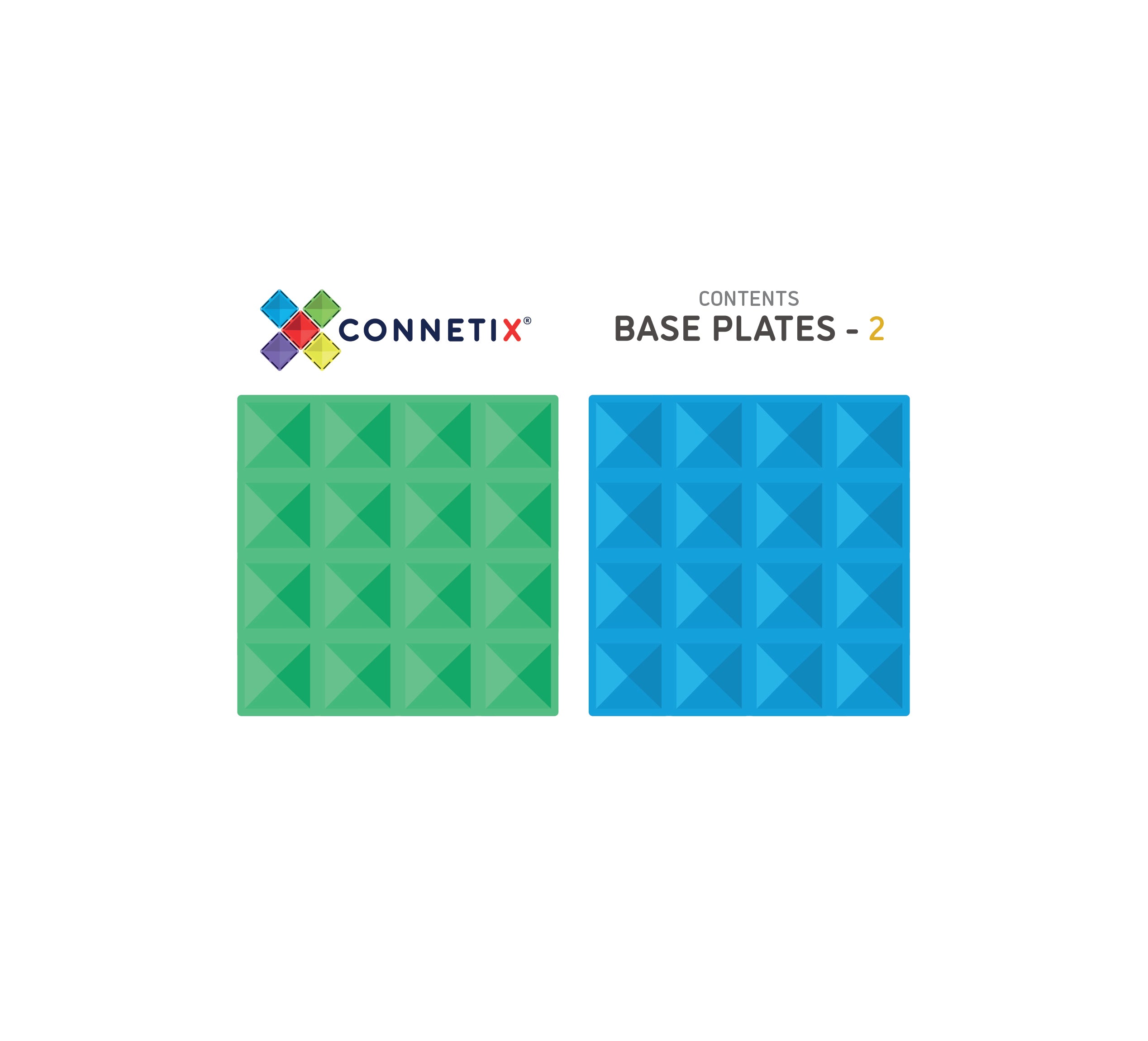 Connetix | Base Plate Pack - Green & Blue 2pc