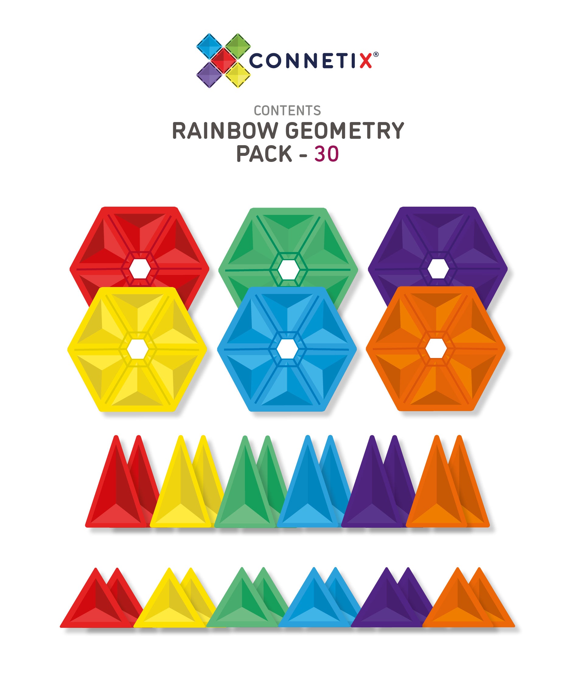 Connetix | Rainbow Geometry Pack - 30pc