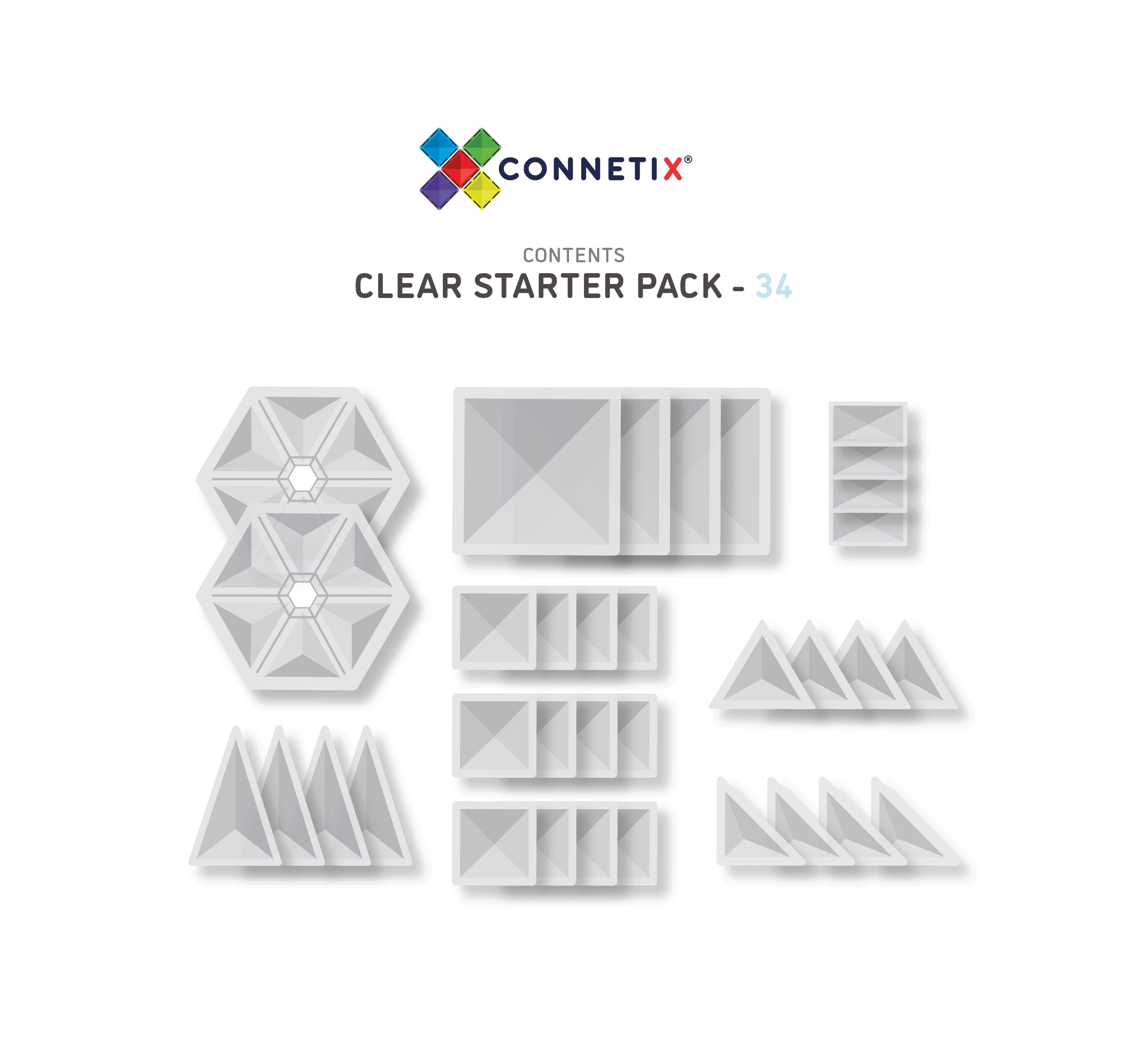 Connetix | Clear Pack - 34pc