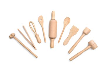 Wooden Kitchen Tool Set - 9pc