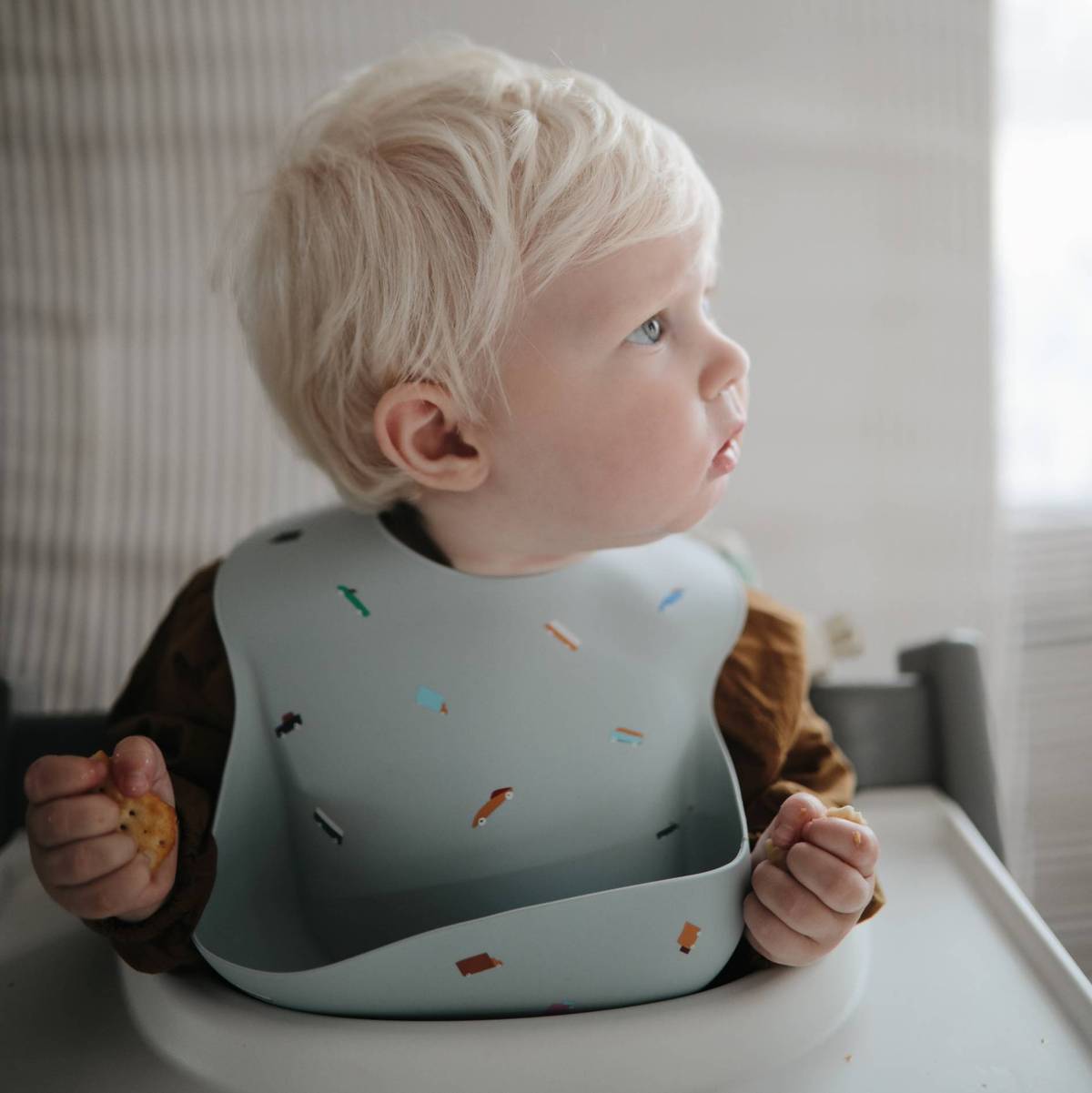 Mushie | Silicone Baby Bib - Dinosaurs