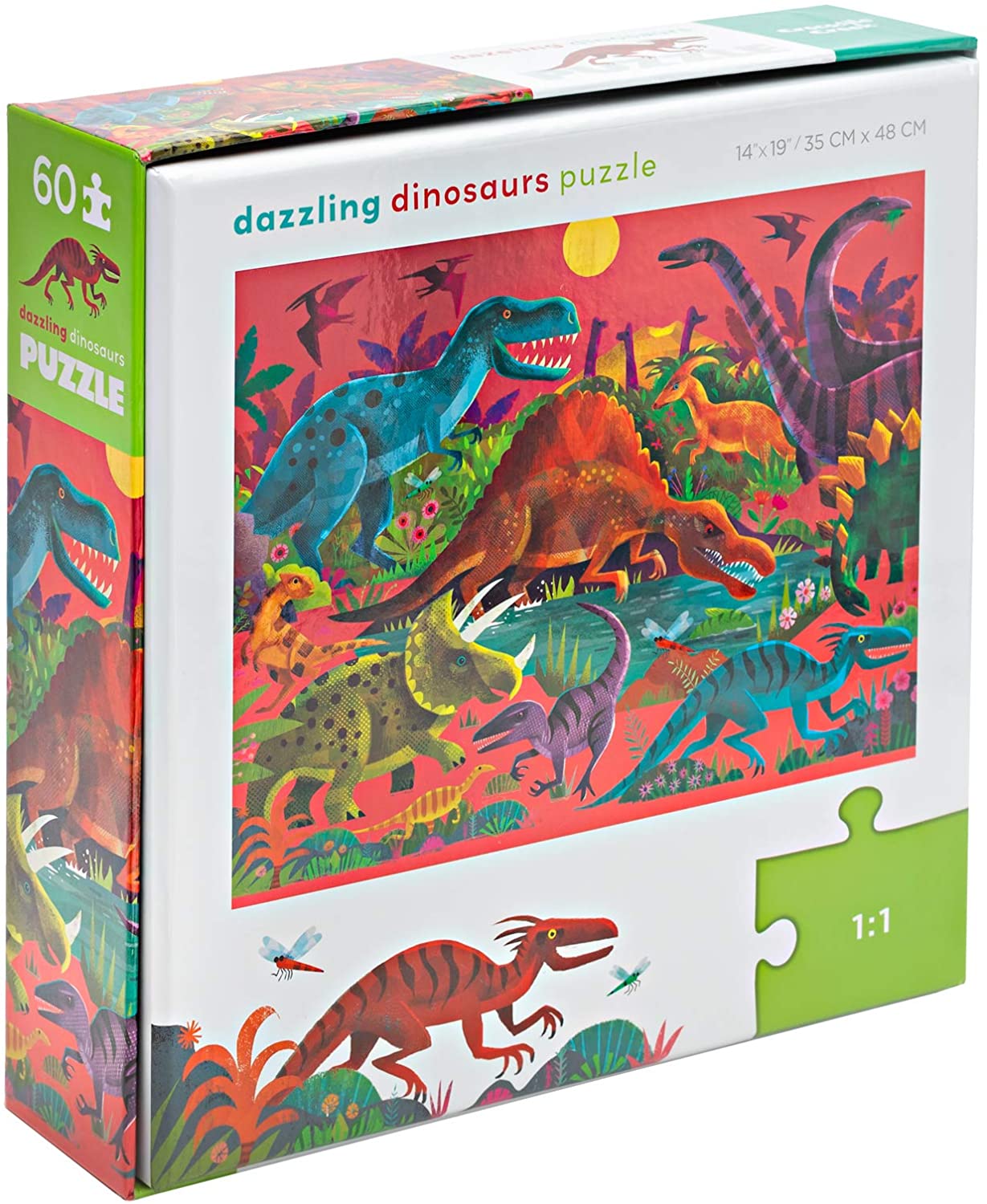 Crocodile Creek | Foil Puzzle 60pc - Dazzling Dinos