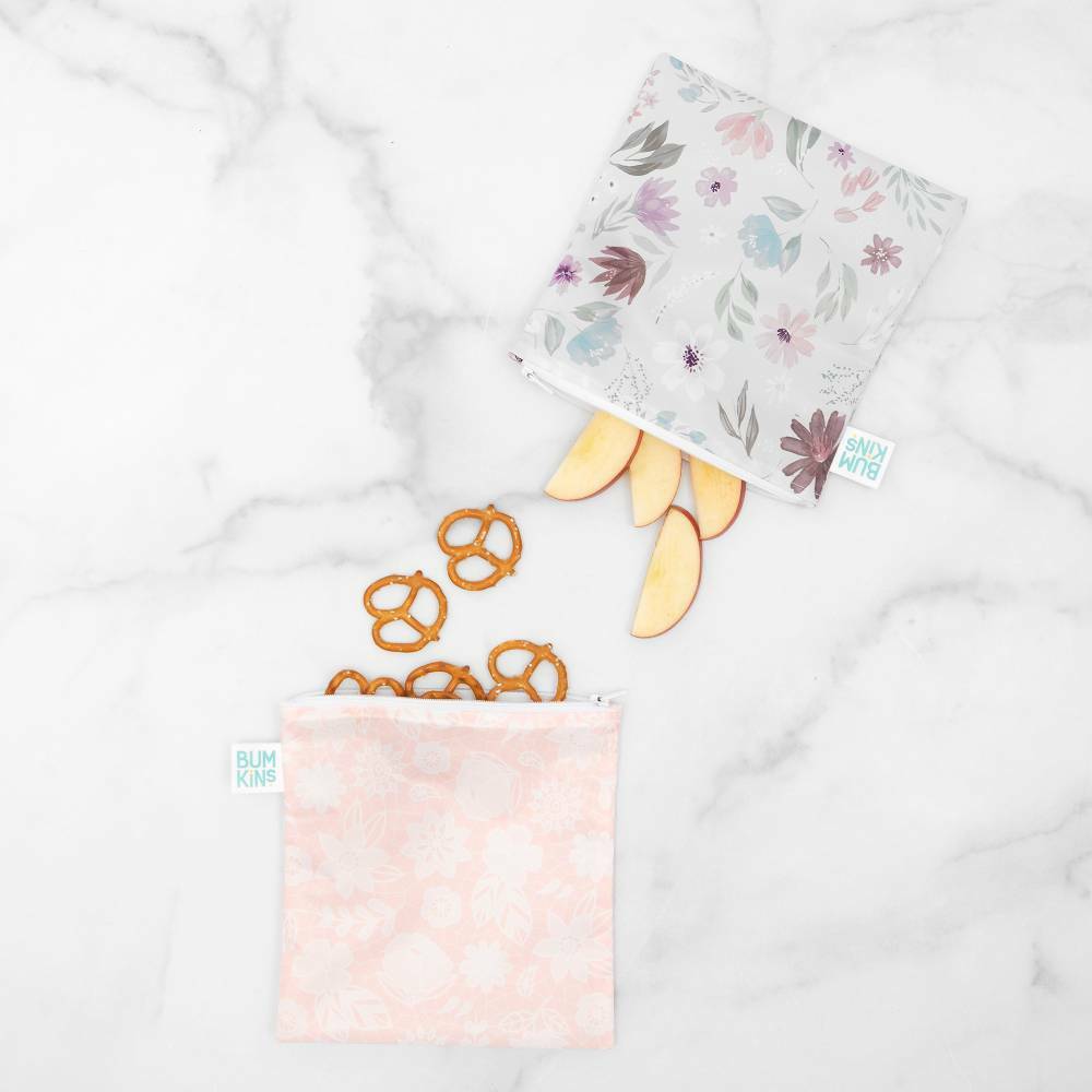 Bumkins | Large Snack Bag - Floral & Lace 2pk