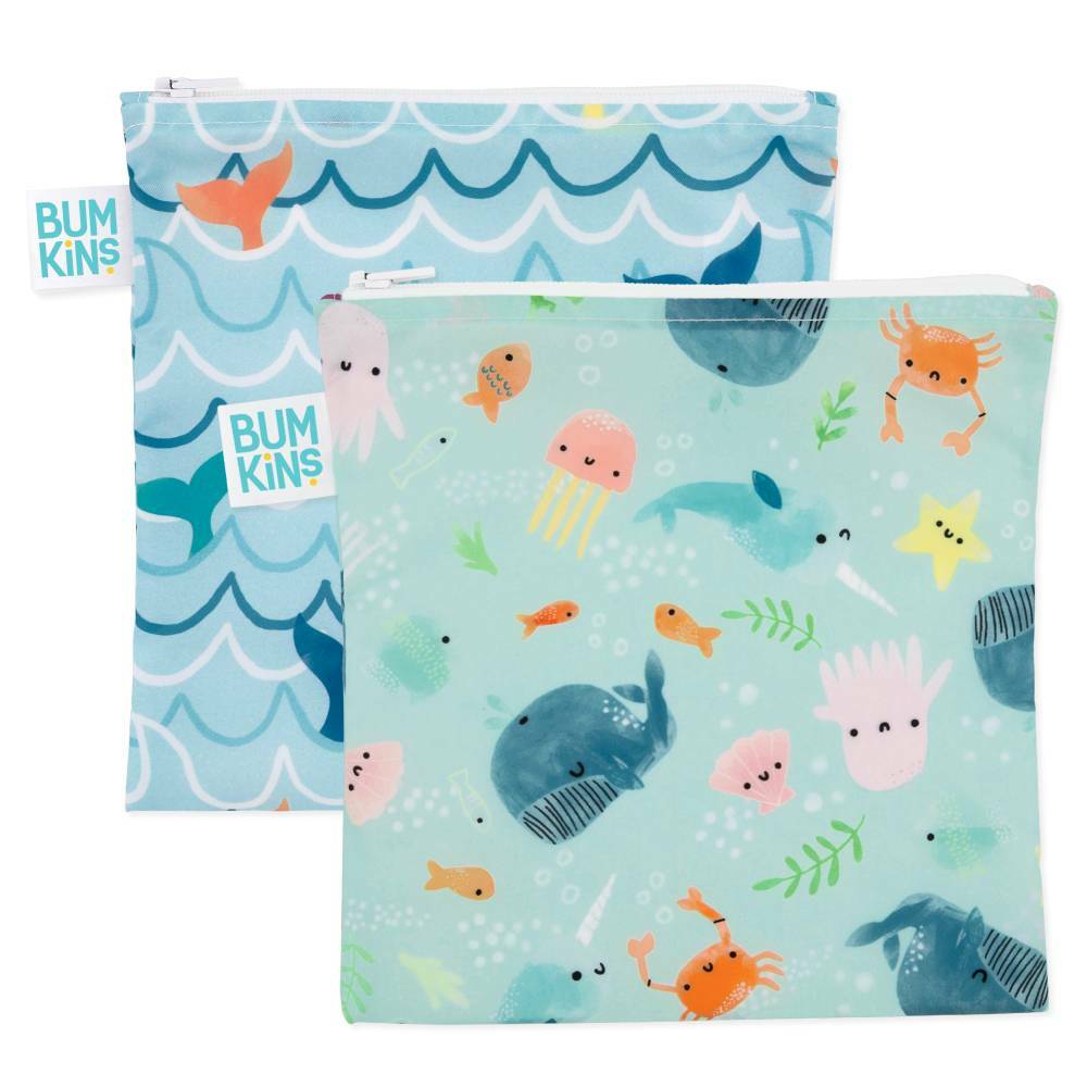 Bumkins | Large Snack Bag - Rolling with the Waves 2pk