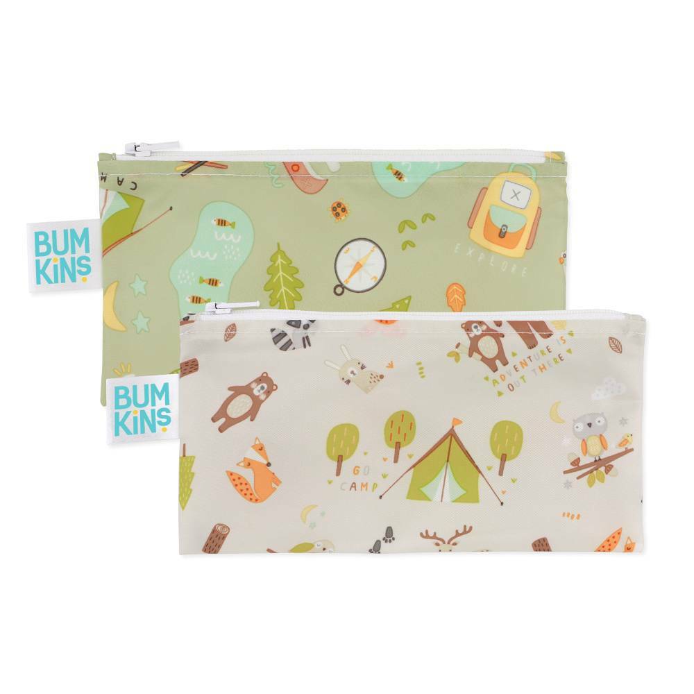 Bumkins | Small Snack Bag - Happy Campers 2pk