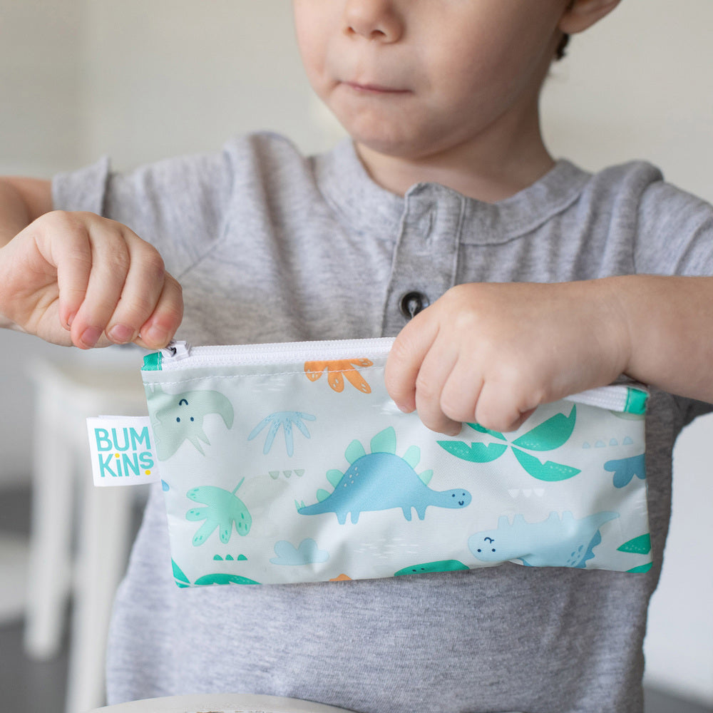 Bumkins | Small Snack Bag - Blue Tropic & Dinosaurs 2pk