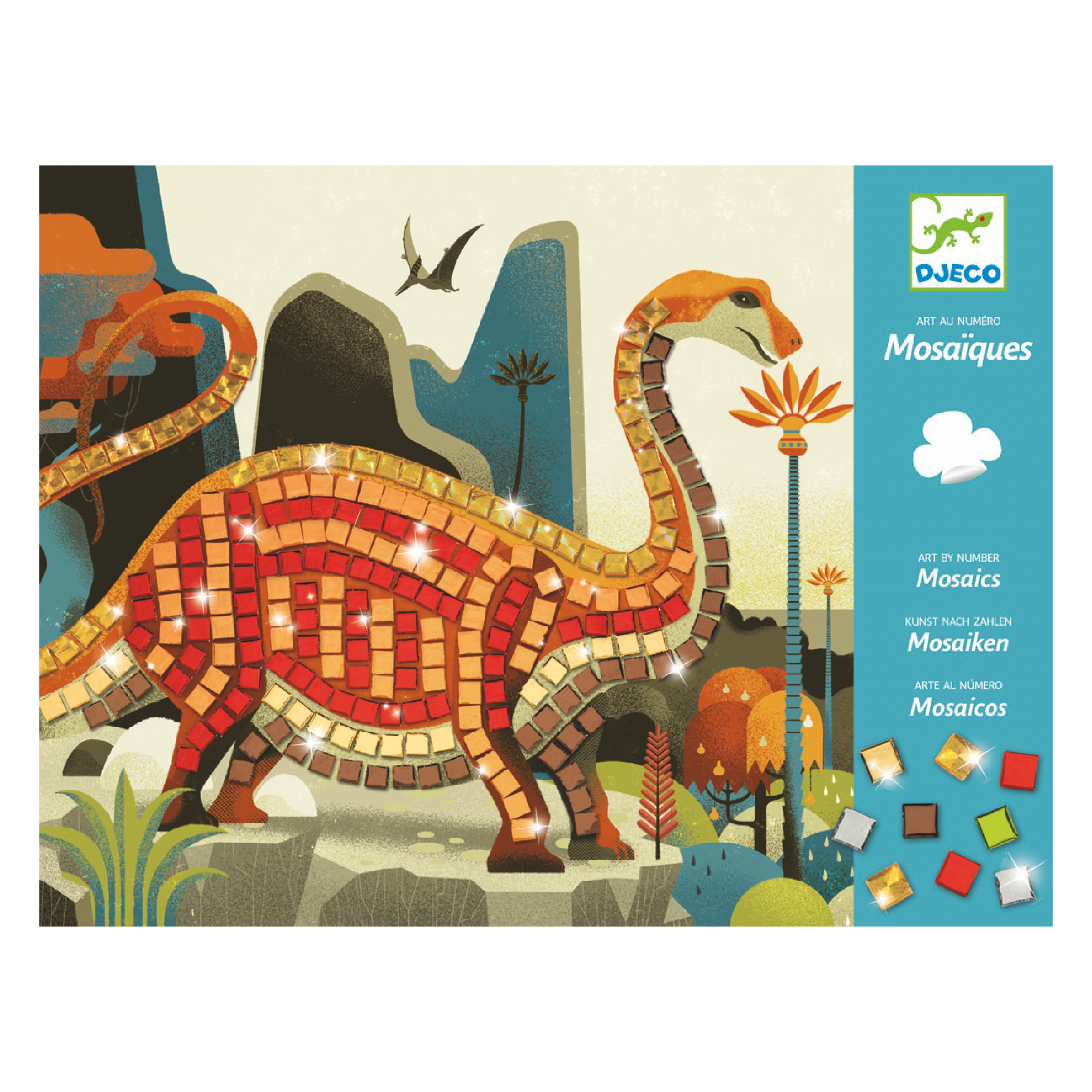 Djeco | Art By Number Mosaic Kit - Dinosaurs