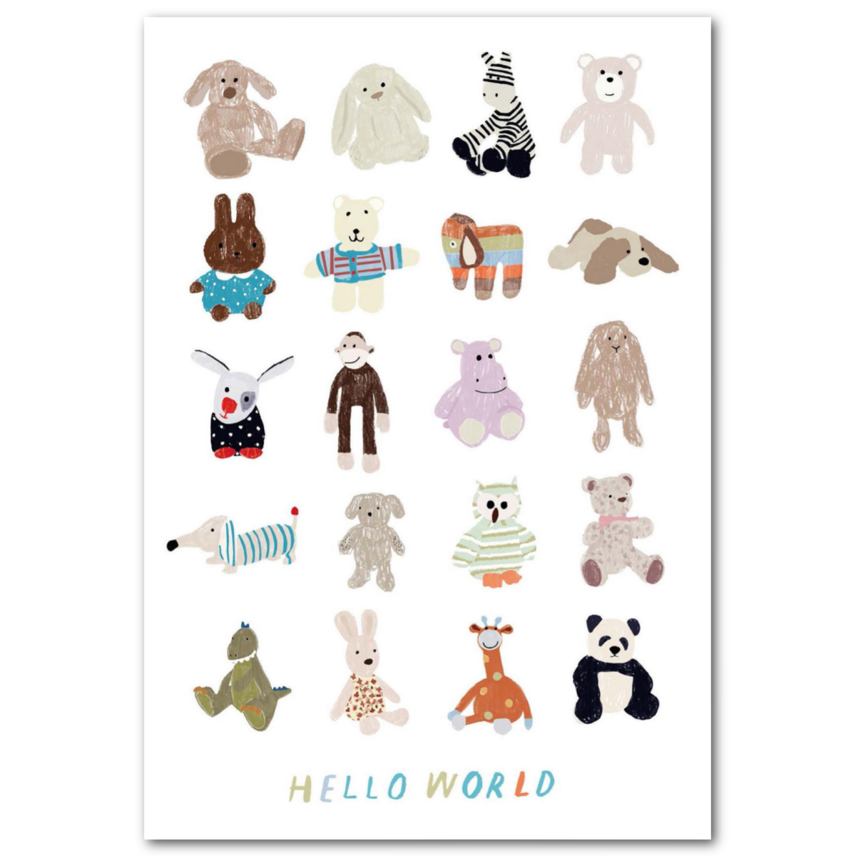 Hello World Animals - New Baby Card