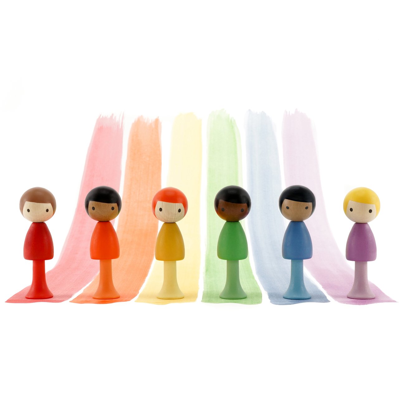Clicques | Wooden Peg Dolls - Rainbow Boys