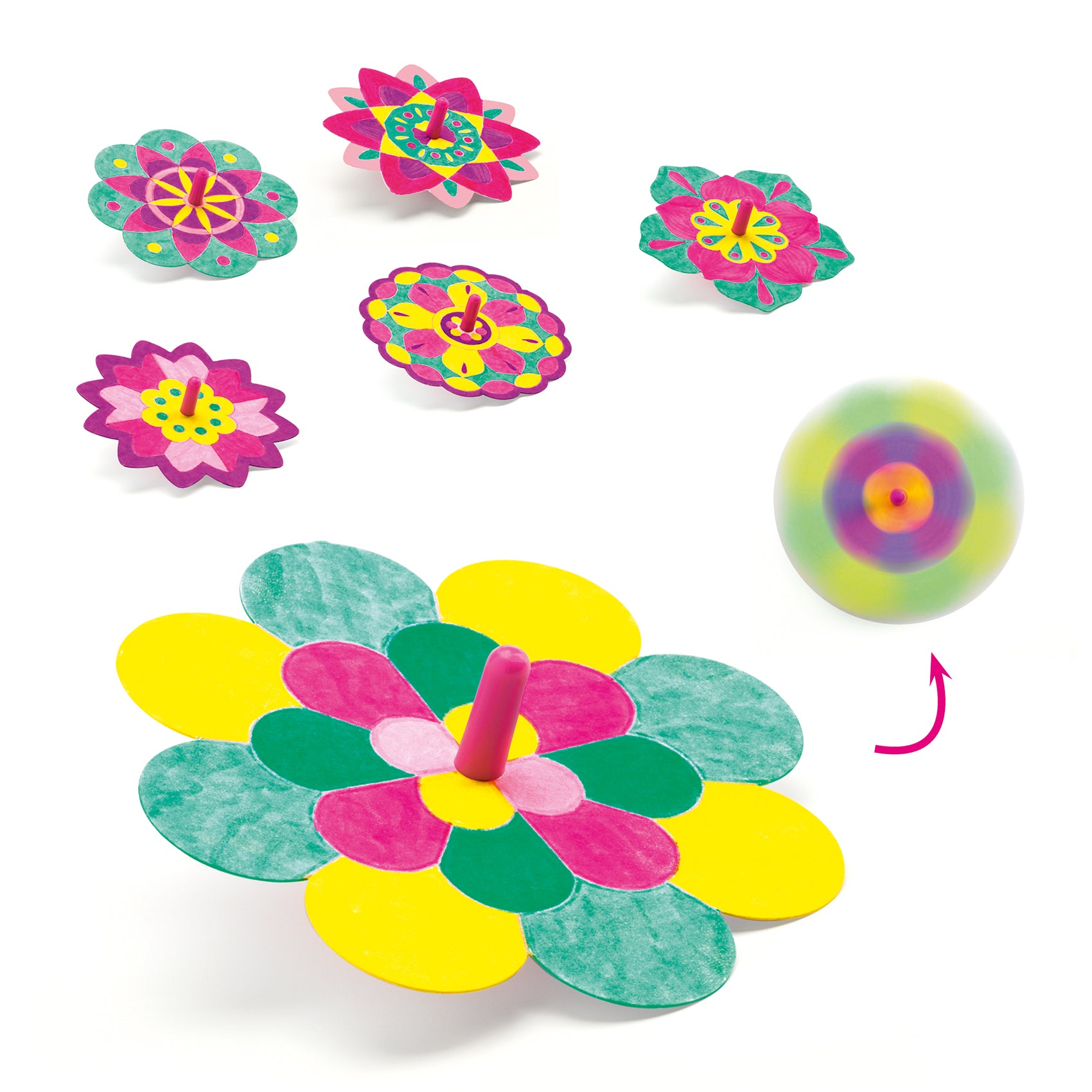 Djeco | DIY Kit - Spinning Tops Flowers