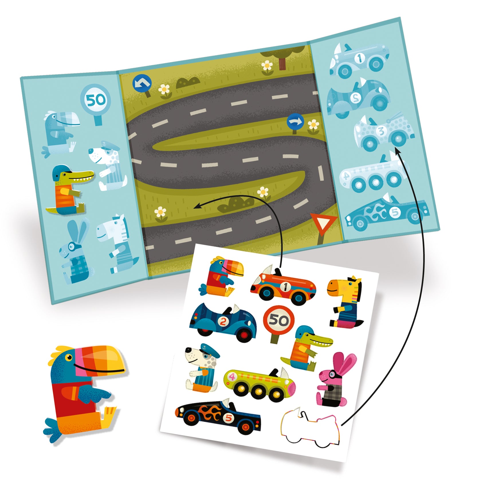 Djeco | Create with Stickers - Cars