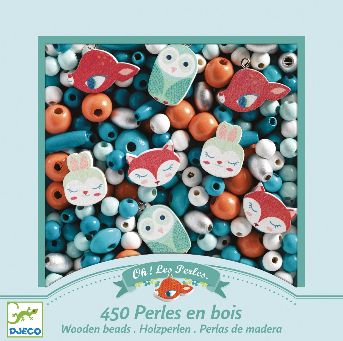 Djeco | Wooden Beads - Fox, Owl & Rabbit