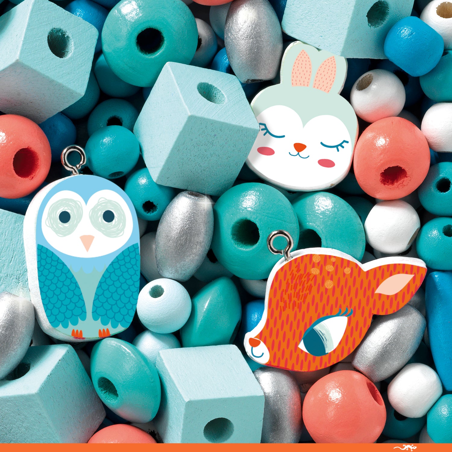 Djeco | Wooden Beads - Fox, Owl & Rabbit