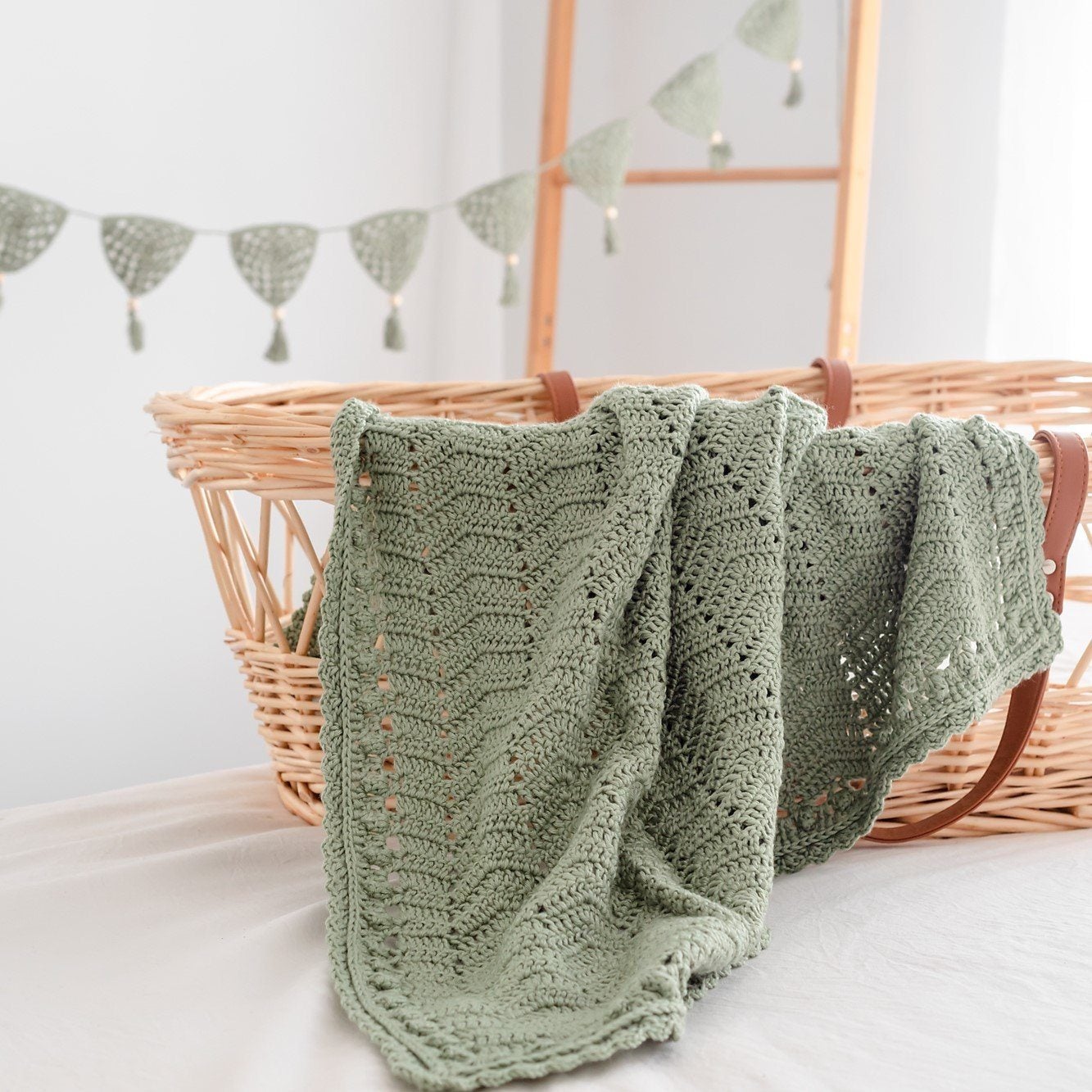 O.B Design | Crocheted Baby Blanket - Sage