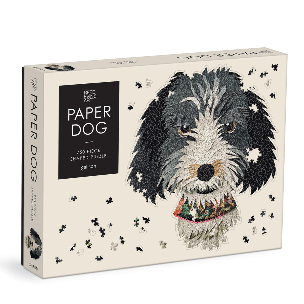 Galison | 750pc Shaped Jigsaw Puzzle - Paper Dogs