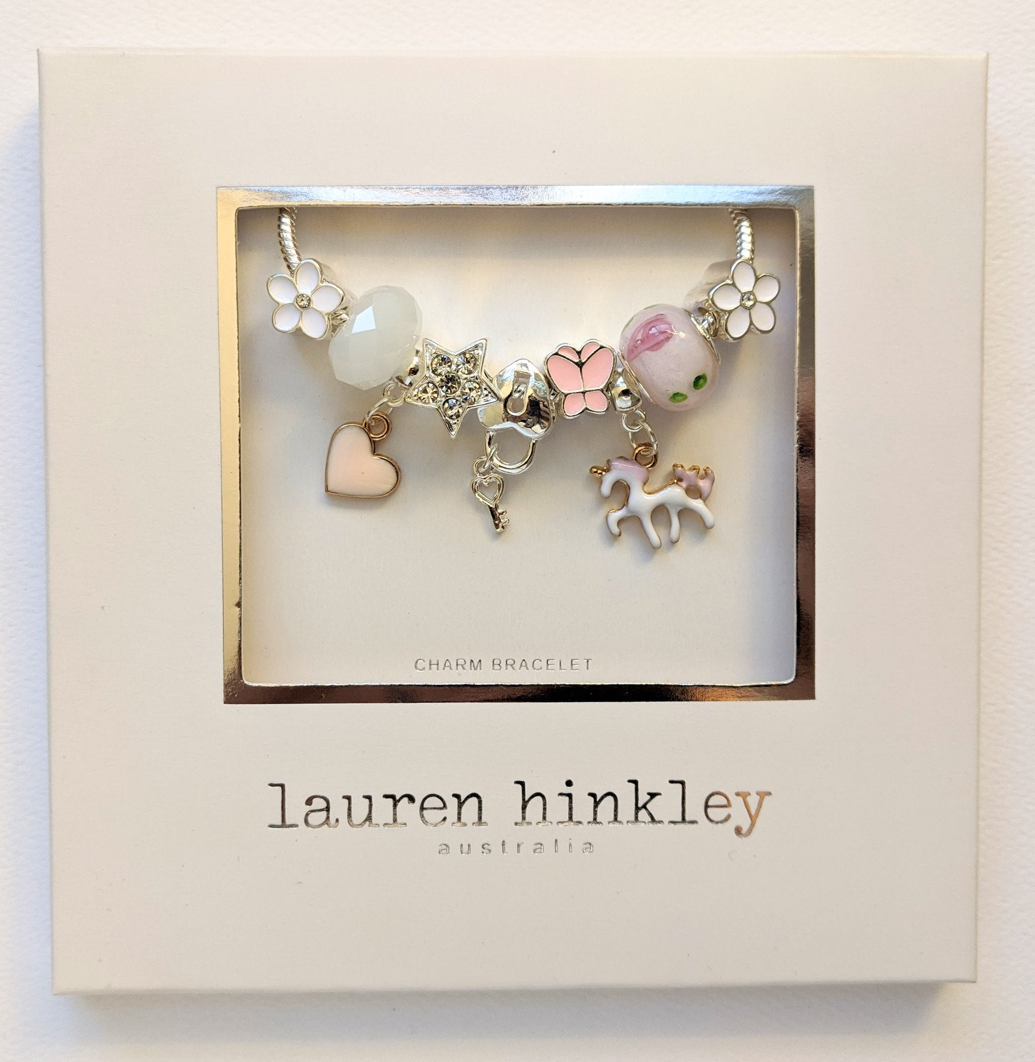 Lauren Hinkley | Pink Unicorn Charm Bracelet