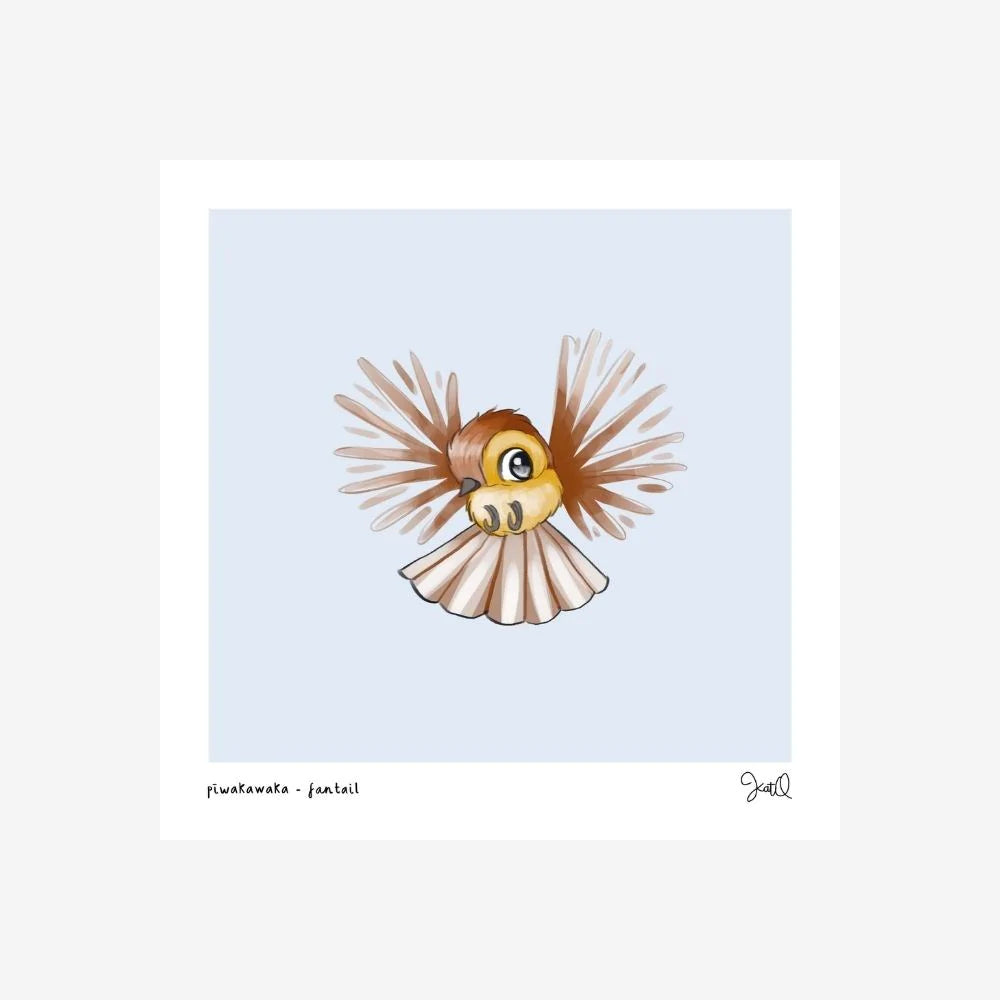 Illustrated Kat | Print - Pīwakawaka - Fantail